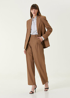 Широкие брюки светло-коричневого цвета Victoria Beckham