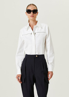 Белая классическая рубашка с воротником и молнией Alexander McQueen