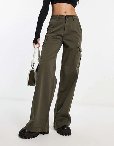 Оливковые широкие брюки карго с завышенной талией и леггинсами Urban Classics