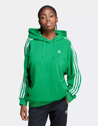Зеленая худи оверсайз с 3 полосками adidas Adicolor adidas Originals
