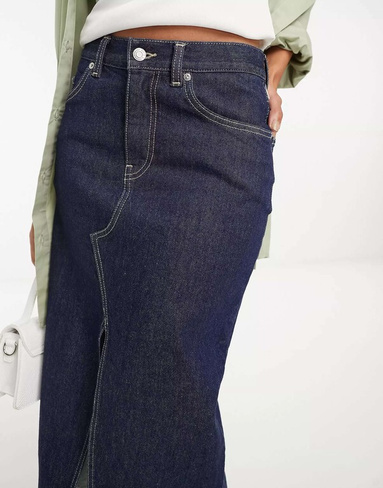 & Other Stories джинсовая макси-юбка с разрезом синего цвета
