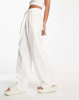 Белые широкие брюки-палаццо с завышенной талией In The Style
