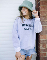 Серый свитшот унисекс с надписью Biscuit Club Batch1