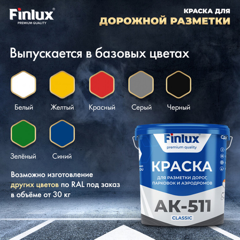 Краска Finlux АК 511 Classic (Желтый, 10 кг)