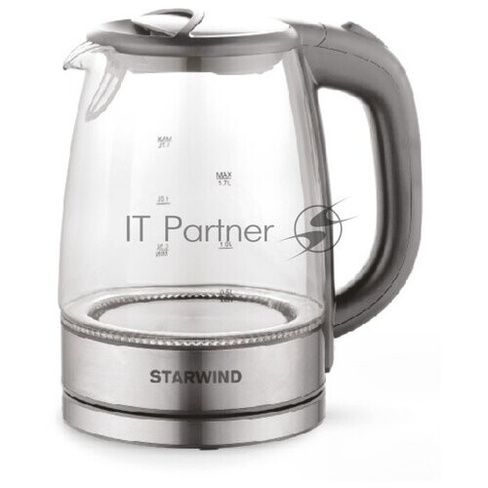 Чайник электрический StarWind SKG2315 2200 Вт серебристый серый 1.7 л металл/стекло STARWIND