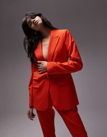 Красный узкий женский пиджак Topshop Coord