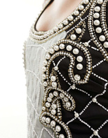 Черное мини-платье с жемчужным декором ASOS