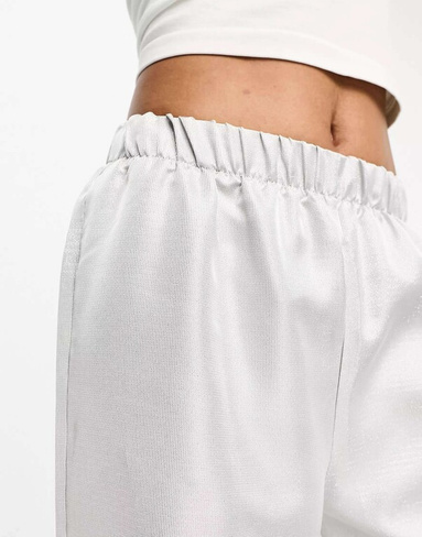 Серебристые широкие брюки карго с блестками Extro & Vert