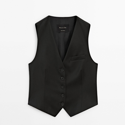 Жилет Massimo Dutti Short Suit, темно-серый