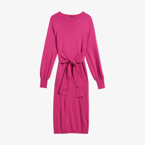 Трикотажное платье миди Essya с напуском и завязками спереди Ted Baker, розовый