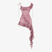 Платье мини Lyrah из эластичной ткани с оборками House Of Cb, розовый