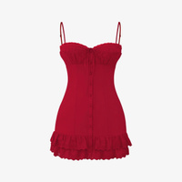 Платье мини из эластичного хлопка с английской вышивкой Luci broderie House Of Cb, красный