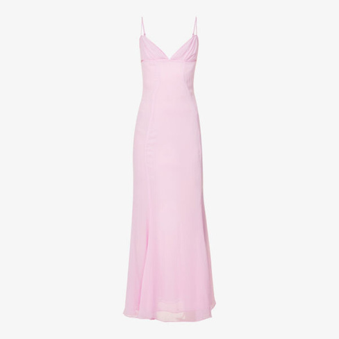 Сетчатое платье макси Loren с вырезом в форме сердца House Of Cb, розовый