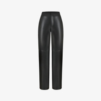 Omaria широкие брюки средней посадки из искусственной кожи House Of Cb, черный