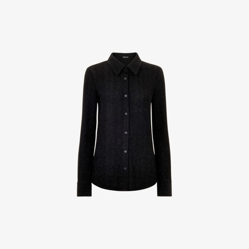 Рубашка узкого кроя Eva Sparkle из эластичной ткани Whistles, черный