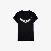 Хлопковая футболка с принтом Walk Peace and Love Zadig&Voltaire, цвет noir