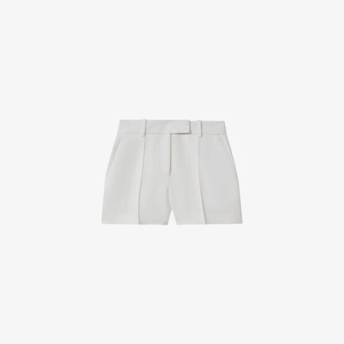 Креповые шорты Sienna с высокой посадкой и широкими штанинами Reiss, белый