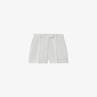 Креповые шорты Sienna с высокой посадкой и широкими штанинами Reiss, белый