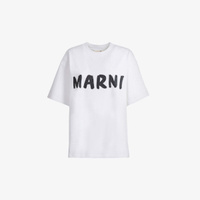 Хлопковая футболка свободного кроя с логотипом Marni, лиловый