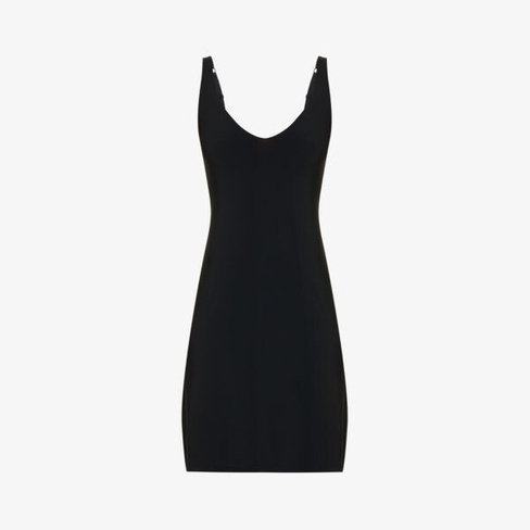 Мини-платье без рукавов из эластичной ткани с V-образным вырезом Wolford, черный