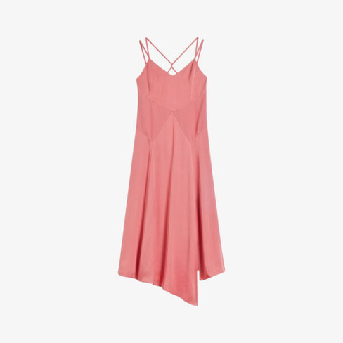 Тканое платье-комбинация Odinne с асимметричным подолом и вставками Ted Baker, розовый