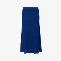 Трикотажная юбка миди с потертостями из смесовой шерсти Song For The Mute, синий
