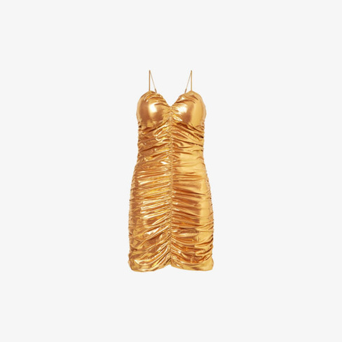 Платье мини из эластичной ткани с металлизированным вырезом и вырезом в форме сердца Amy Lynn, желтый