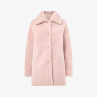Однобортное пальто из овчины Mia Whistles, розовый