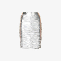 Юбка миди из эластичной ткани со сборками и металлизированной отделкой Amy Lynn, серебряный