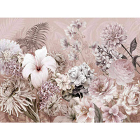 Фотообои Нежные цветы на розовом фоне 275x367 (ВхШ), бесшовные, флизелиновые, MasterFresok арт 13-068 МастерФресок