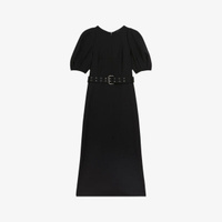 Платье миди Gabyela из эластичной ткани с объемными рукавами Ted Baker, черный
