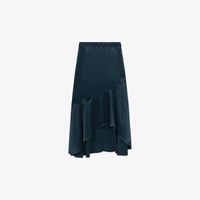 Атласная юбка миди Inga с асимметричным подолом Reiss, бирюзовый
