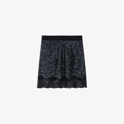Юбка мини Justicas из ткани с пайетками Zadig&Voltaire, цвет noir