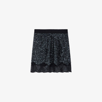 Юбка мини Justicas из ткани с пайетками Zadig&Voltaire, цвет noir