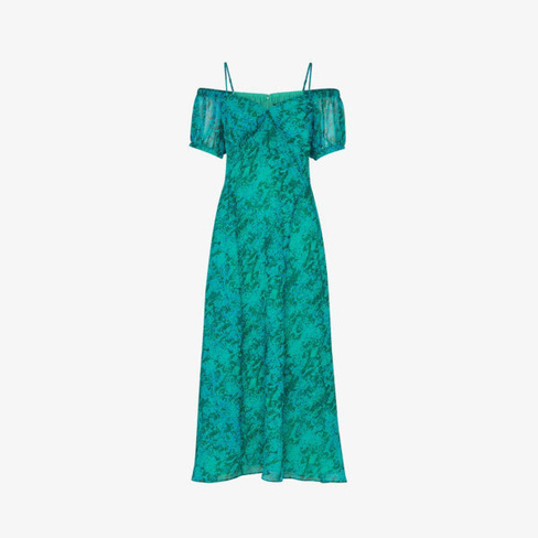 Платье миди из переработанного полиэстера со змеиным принтом Whistles, мультиколор