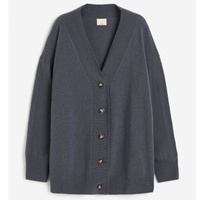 Кардиган H&M Fine-knit Cashmere, темно-серый