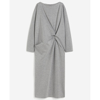 Платье H&M Oversized Twist-detail, серый меланж
