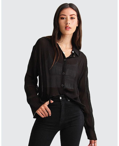 Женская шифоновая блузка с гофрированными сборками Yoko Belle & Bloom, черный