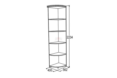 Стеллаж угловой 400 правый