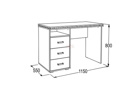 Стол письменный 800х1150х550