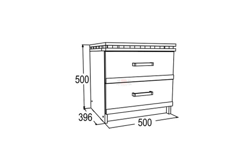 Тумба с 2-мя ящиками 500х500х396
