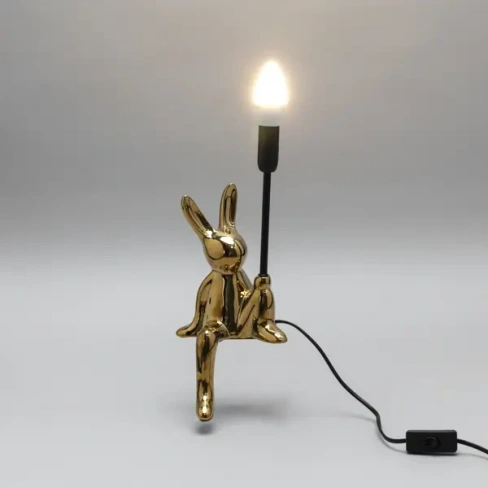 Настольная лампа декоративная Моби Заяц под лампу цвет золото REXANT None