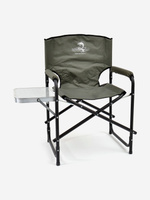 Складное кресло-стул Кедр стальное туристическое с рыболовным столиком, Зеленый