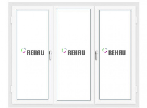 Пластиковое окно однокамерное Rehau Sib-design 70 (Рехау Сиб) 2000х1400 трехстворчатое