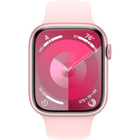 Смарт-часы Apple Watch Series 9 A2980 45мм OLED корп.розовый Sport Band рем.светло-розовый разм.брасл.:140-190мм (MR9G3L