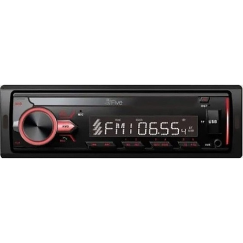 Автомагнитола FIVE (1din/красная/Bluetooth/USB/AUX/SD/FM/4*50) F24R