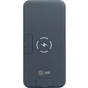 Мобильный аккумулятор Cactus CS-PBFSQT-10000 10000mAh 3A 1xUSB беспроводная зарядка черный (CS-PBFSQT-10000)