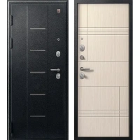 Дверь входная металлическая Фортис V-06 86x205 см левая черный муар/светлая лиственница ЦЕНТУРИОН