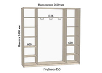 Шкаф-купе Комфорт ширина 260 см, модель 2640