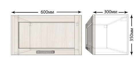 Кухонный навесной шкаф над плитой под вытяжку Лофт ШВГ60